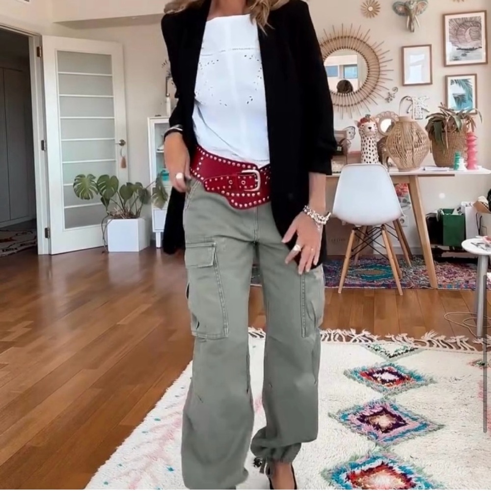 ZARA studded distressed belt